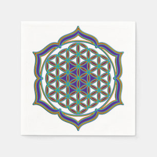 Guardanapo De Papel Flor De Vida / Blume des Lebens - Lotus Contour