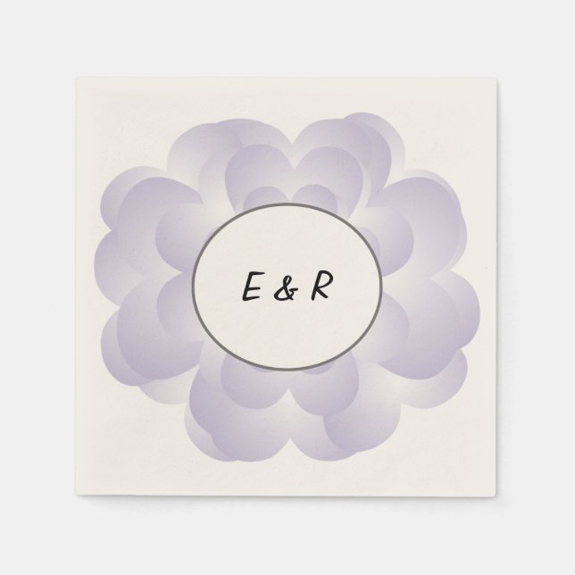 Guardanapo De Papel Flor do Coração lavanda (Frente)