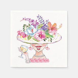 Guardanapo De Papel Flor do Partido do Jardim Lady _White Wine Napkins