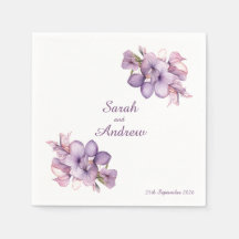 Flor Duplo Lilah: Casamento Personalizado Napkins