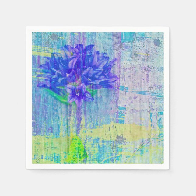 Guardanapo De Papel Flor em Violeta Azul (Frente)
