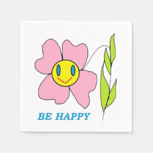 GUARDANAPO DE PAPEL FLOR "ESTEJA FELIZ"