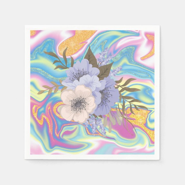 Guardanapo De Papel Flor Floral Psicodélica Abstrato (Frente)