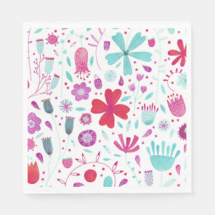 Guardanapo De Papel Flor Meadow Watercolor Teal