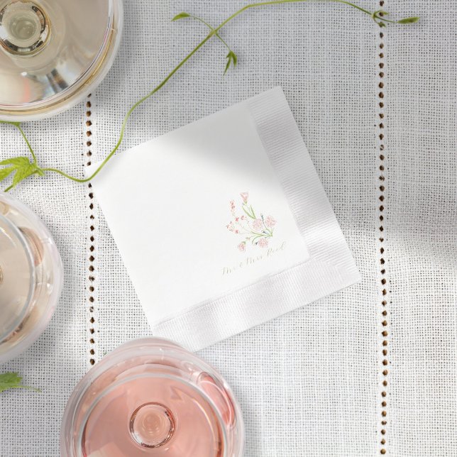 Guardanapo De Papel Flor selvagem simples | Napkins Branco (Criador carregado)
