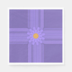 Guardanapo De Papel Flor Simples Roxa na Cruz Moderna