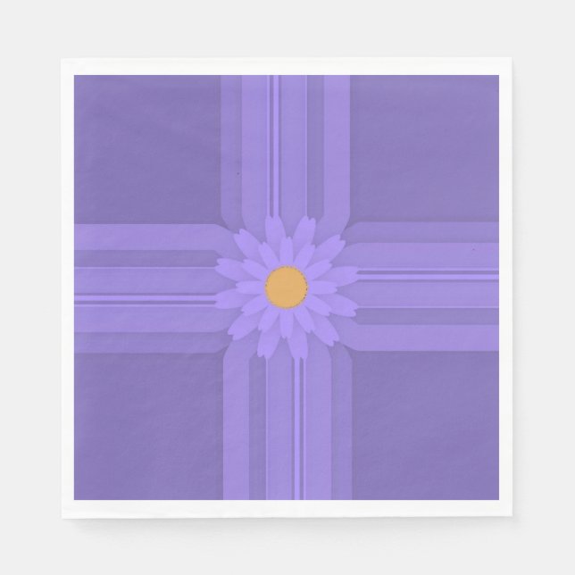 Guardanapo De Papel Flor Simples Roxa na Cruz Moderna (Frente)