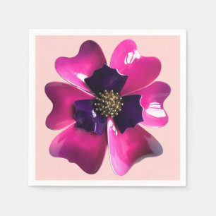 Guardanapo De Papel Flor Tropical - Pino de Orquídea Exótica Rosa Roxo