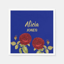 Flor vermelha e folhas azuis