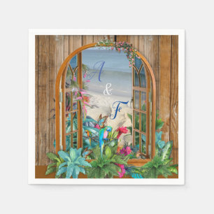 Guardanapo De Papel Flora Tropical Paraíso na Praia Napkins