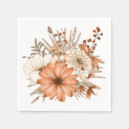 Guardanapo De Papel Florais de Cores Indígenas Foliage Ação de Graças