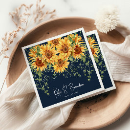 Guardanapo De Papel Florais de Girassol e Casamento de Marinhos