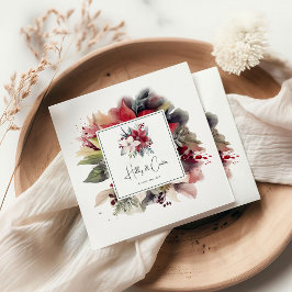 Guardanapo De Papel Florais Festivos de Inverno Casamento de Natal