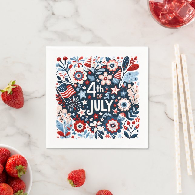 Guardanapo De Papel Floral 4 de Julho (Insitu)