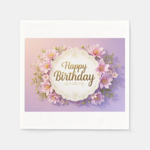 Guardanapo De Papel Floral aniversário luxuoso elegante extravagante