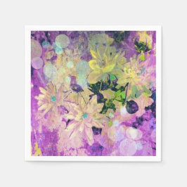 Guardanapo De Papel Floral Aquarela Roxa