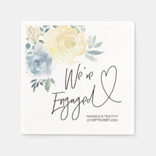 Guardanapo De Papel Floral Azul Festa de noivado Decor