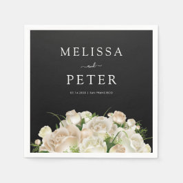 Guardanapo De Papel Floral Black Wedding