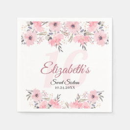Guardanapo De Papel Floral Blush Cor-de-rosa elegante 16