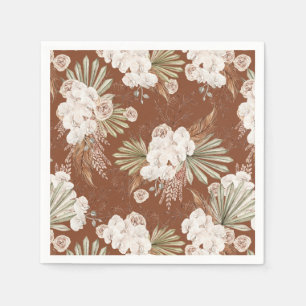 Guardanapo De Papel Floral Boêmio & Penas