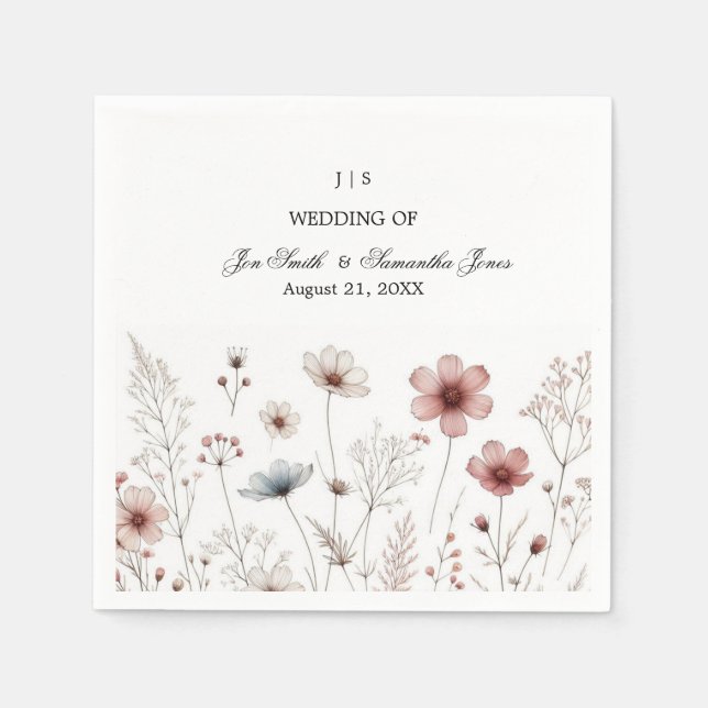 Guardanapo De Papel Floral boho simples (Frente)