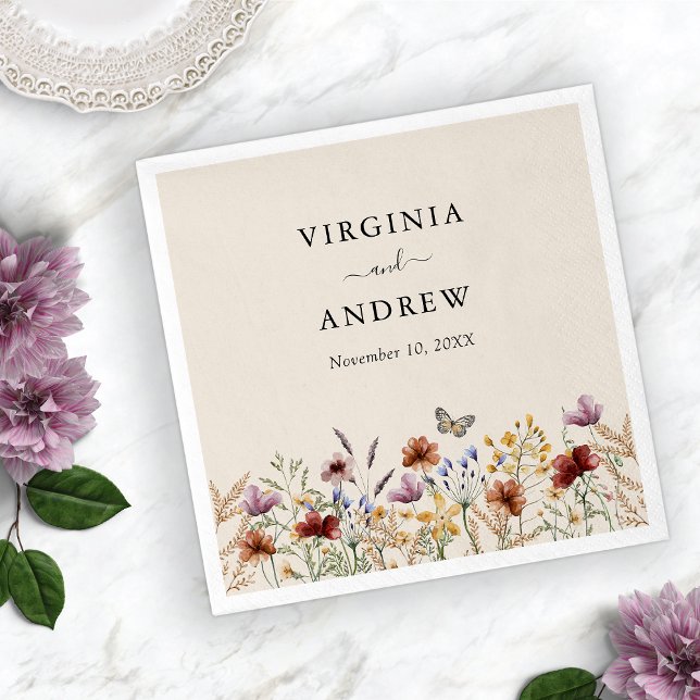 Guardanapo De Papel Floral Boho Wedding (Floral Boho Wedding Napkins
)