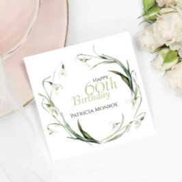 Guardanapo De Papel Floral de Aguarela para Aniversário de 60 anos Sno