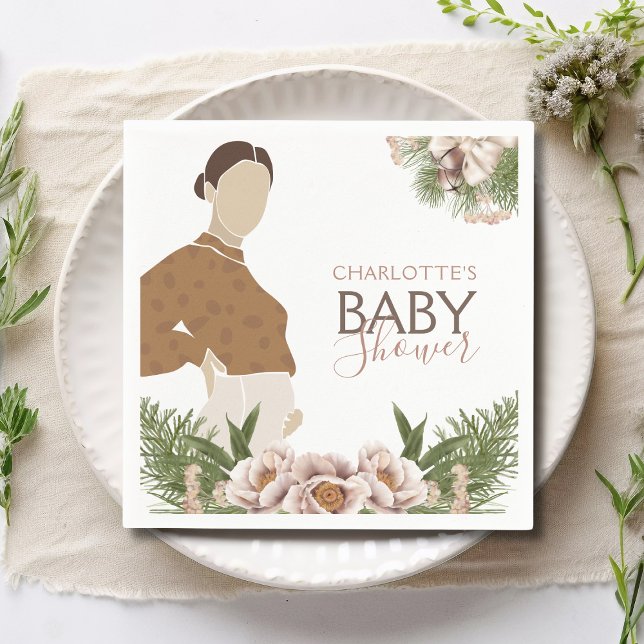 Guardanapo De Papel Floral de Aquarela do Chá de fraldas Rosa Esbranqu (Criador carregado)