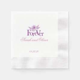 Guardanapo De Papel Floral de Casamento de Pur Roxo Moderno