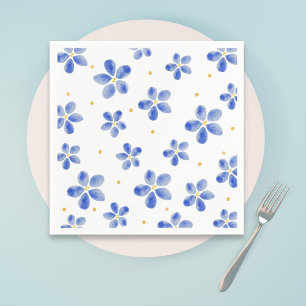 Guardanapo De Papel Floral de Cor Azul Elegante