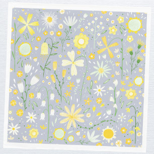 Guardanapo De Papel Floral de flor selvagem azul bonito