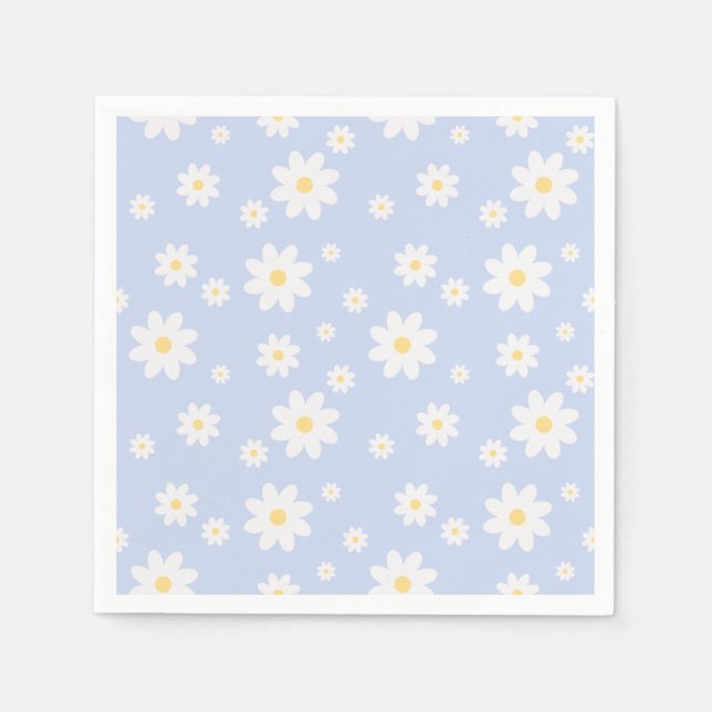 Guardanapo De Papel Floral de Margarida Branca Simples (Frente)
