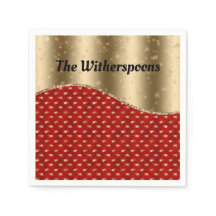 Floral de Natal Vermelho com Friso e Nome Dourados