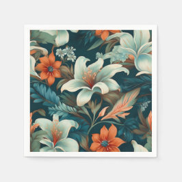 Guardanapo De Papel Floral de Padrão de Flor Elegante