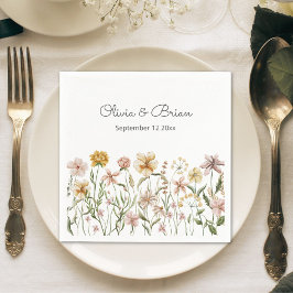 Guardanapo De Papel Floral de Prados de Flores Selvagens Personalizada
