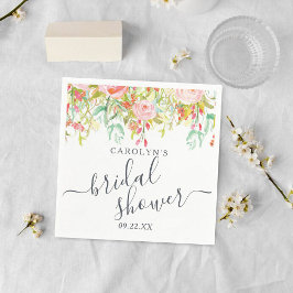 Guardanapo De Papel Floral de Primavera e Verão | Chá de Noiva