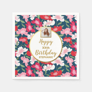 Guardanapo De Papel Floral Divertido Colorido Qualquer Foto Personaliz