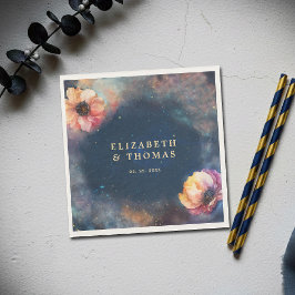 Guardanapo De Papel Floral Galáxia Celestial Noite Estrelada Casamento