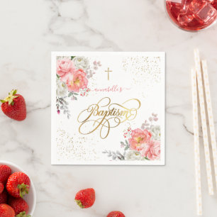 Guardanapo De Papel Floral Girl Baptism