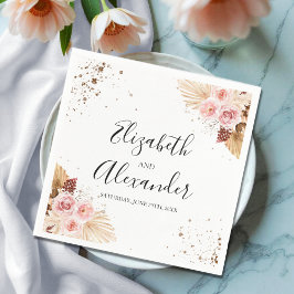 Guardanapo De Papel Floral Glitter Wedding