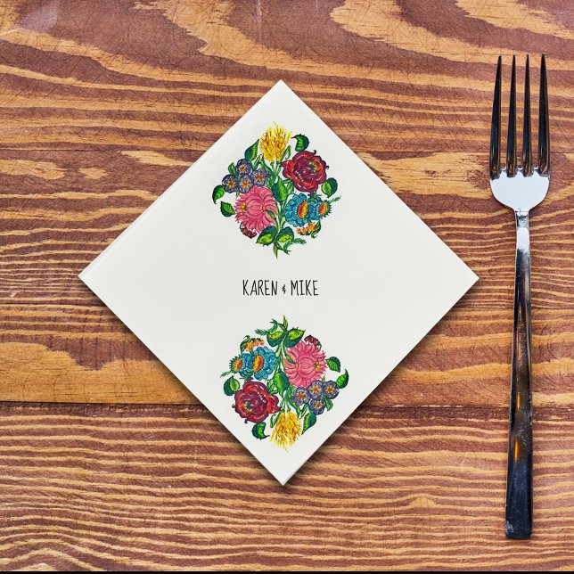 Guardanapo De Papel Floral Hungaro Ousada personalizada (Criador carregado)