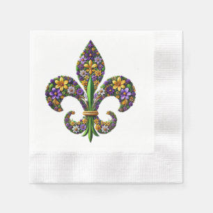 Guardanapo De Papel Floral Mardi Gras fleur de lis