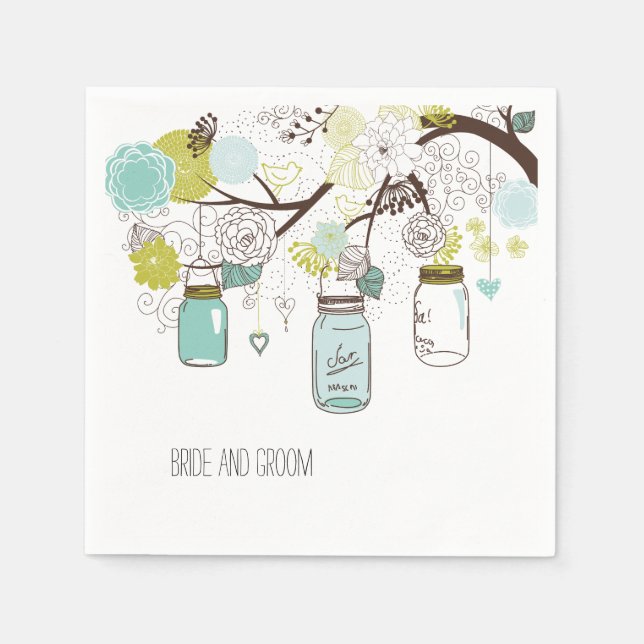 Guardanapo De Papel Floral Mason Jars (Frente)