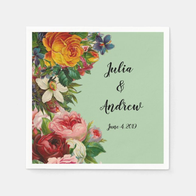 Guardanapo De Papel Floral Mint (Frente)