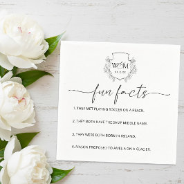 Guardanapo De Papel Floral Monogram Calligraphy Fun Facts Wedding