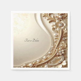 Guardanapo De Papel Floral Ornate Dourado Elegante