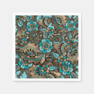 Guardanapo De Papel Floral Paisley Pattern - touro e dourados