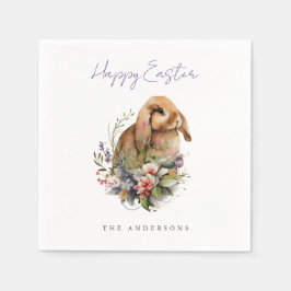 Guardanapo De Papel Floral Páscoa Bunny