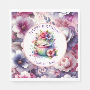 Guardanapo De Papel Floral Personalizado por Chique de Aquarela