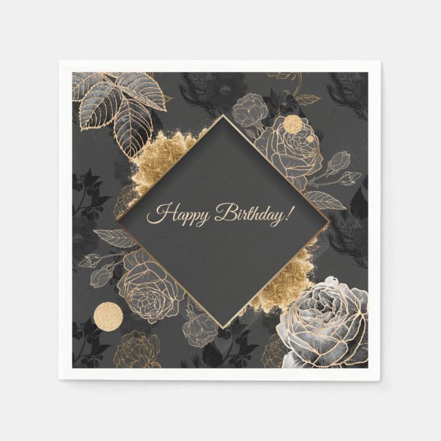 Guardanapo De Papel Floral Personalizável (Frente)